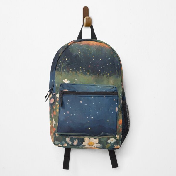 Item preview, Field of flowers beneath the moon and stars designed and sold by AnArtsyCrow.