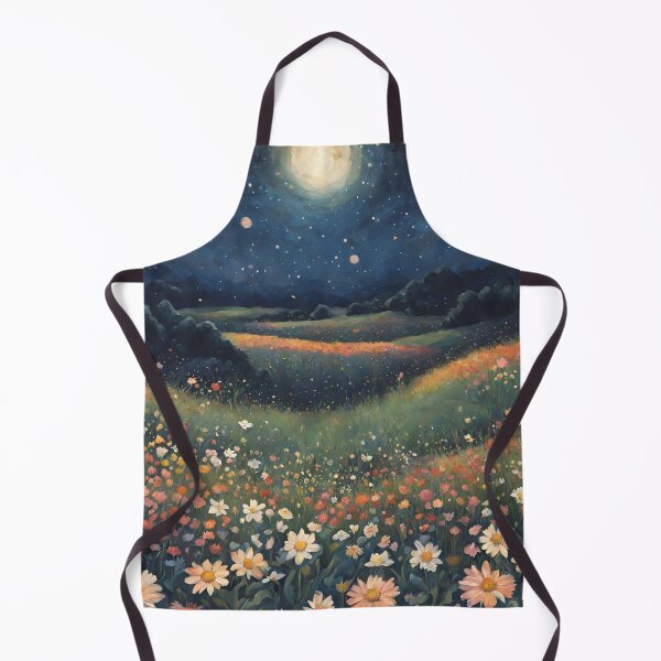 Item preview, Field of flowers beneath the moon and stars designed and sold by AnArtsyCrow.