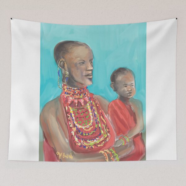 Item preview, Masaai mother and child designed and sold by Sukhpal Grewal Ethnic Art.