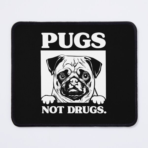 Item preview, Pugs Not Drugs funny pug mugshot illustration designed and sold by Majesticoo.