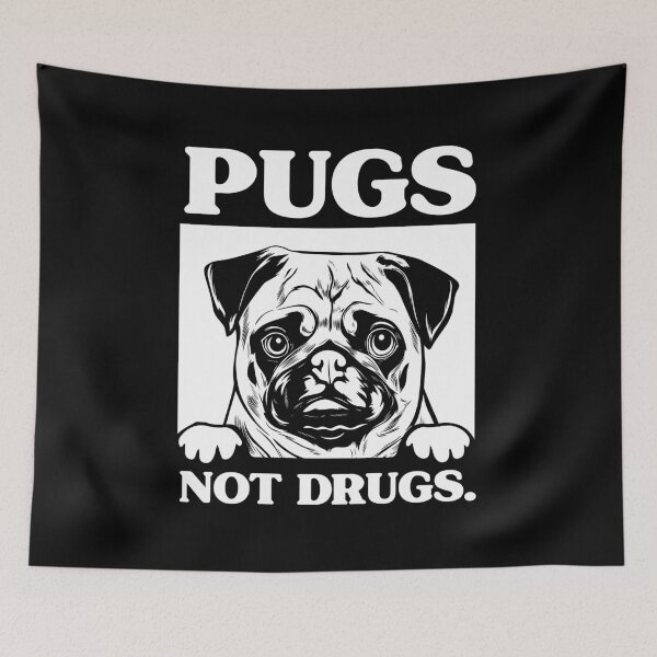 Item preview, Pugs Not Drugs funny pug mugshot illustration  designed and sold by Majesticoo.