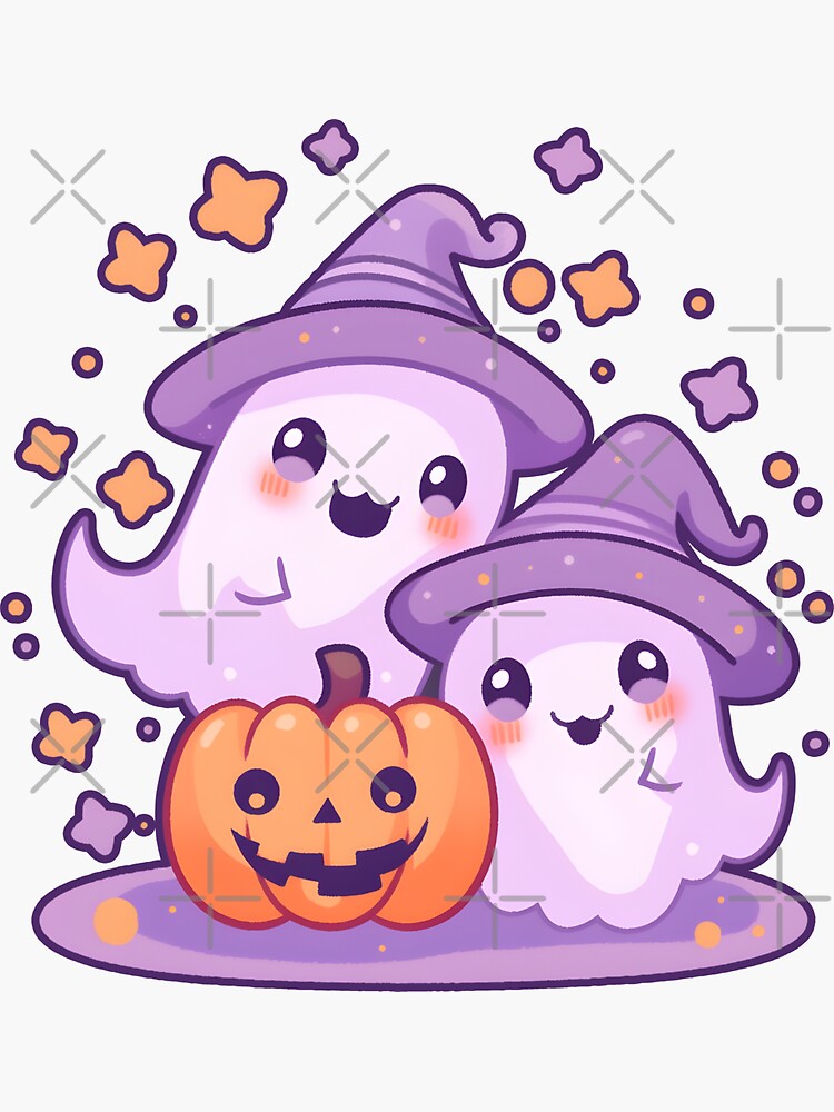 Creepy Cute Ghost Sticker Halloween Pastel Goth Kawaii Daisy 