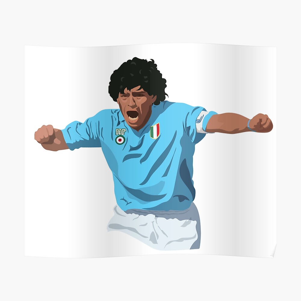 Diego Maradona Napoli Captain Sticker By Serieaffc Redbubble