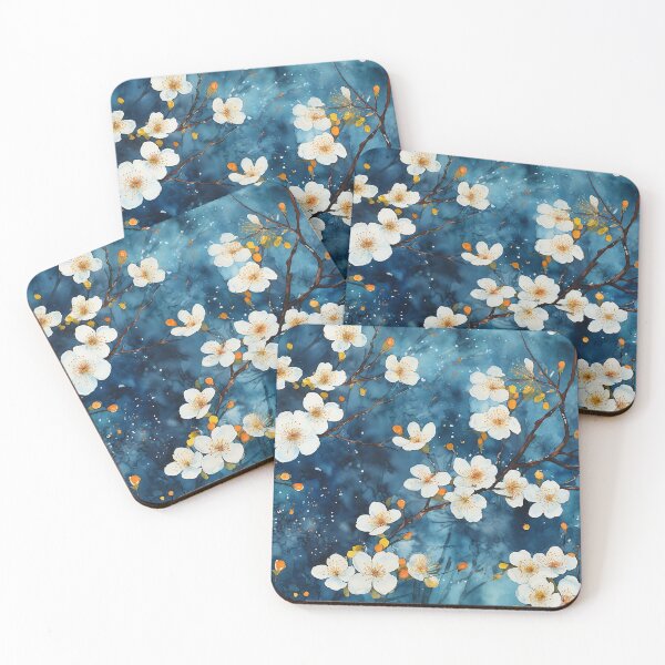 Item preview, White Cherry Blossom seamless pattern designed and sold by GirlGlowGraphic.