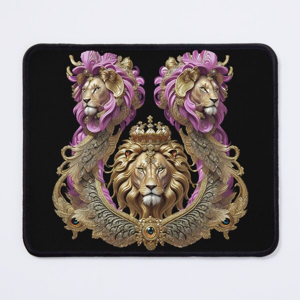 Item preview, Majestic Lion King Golden Decorative Baroque Art designed and sold by artelligens.