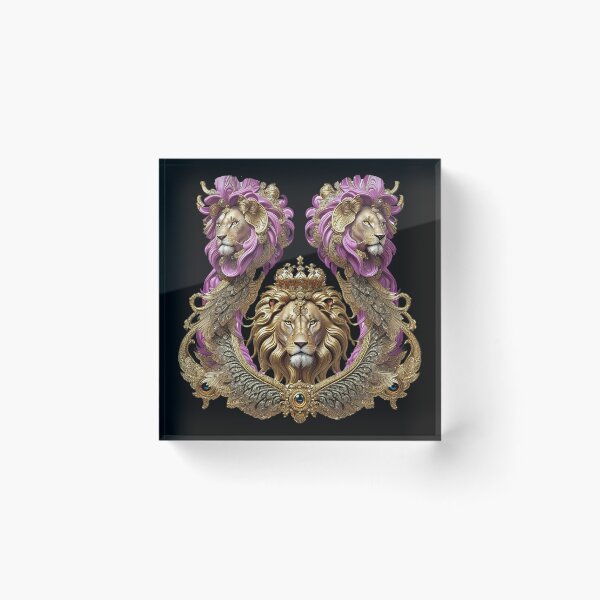 Item preview, Majestic Lion King Golden Decorative Baroque Art designed and sold by artelligens.