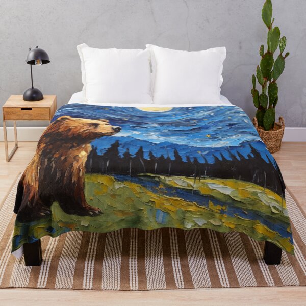 Item preview, Canvas Dreams of the Starry Bear,bear grazer designed and sold by pkk1designsart.