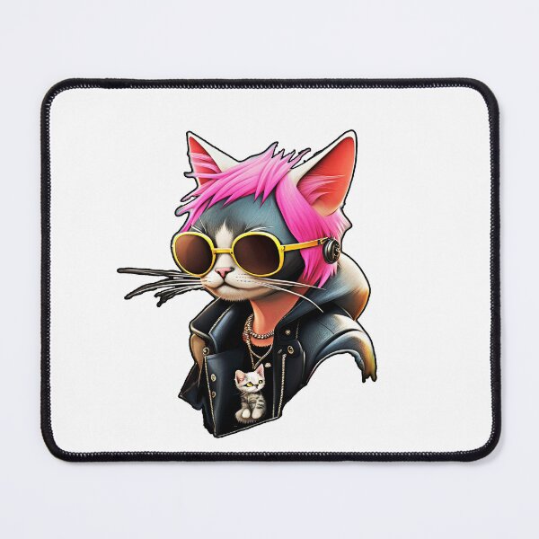 Item preview, Cute punk cat art design #cat lover1 designed and sold by sdartproject.