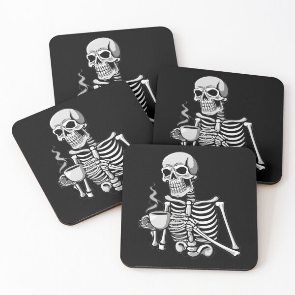 Item preview, Skeleton drinking coffee designed and sold by TrendyPalette.