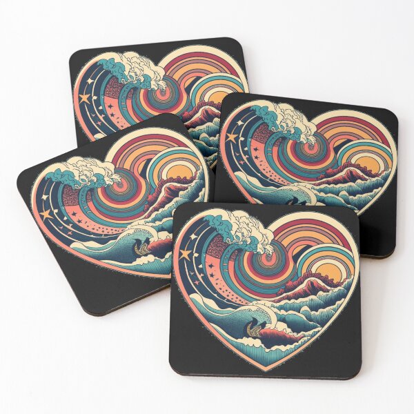 Item preview, heart-shaped waves designed and sold by TrendyPalette.