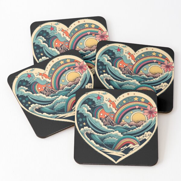Aperçu de l'œuvre heart-shaped waves créée et vendue par TrendyPalette.