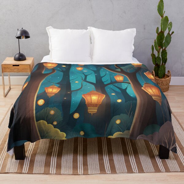 Item preview, Magical Forest with Glowing Lanterns designed and sold by Arkneer.