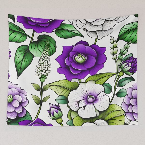 Item preview, Suffragette Colours Floral designed and sold by Tau Tia L Douglass.