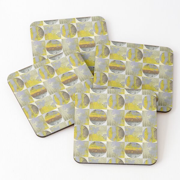 Item preview, Geometric rusty wall yellow gray designed and sold by Alessandro Remo Mazzoni Remotextiles.