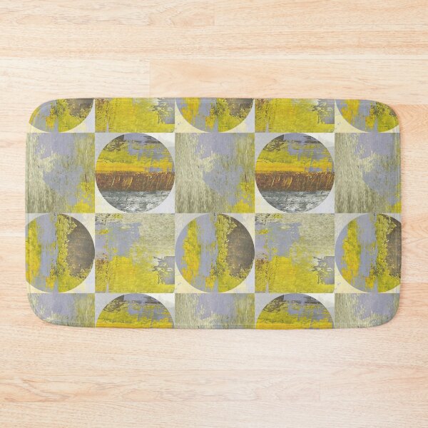 Item preview, Geometric rusty wall yellow gray designed and sold by Alessandro Remo Mazzoni Remotextiles.