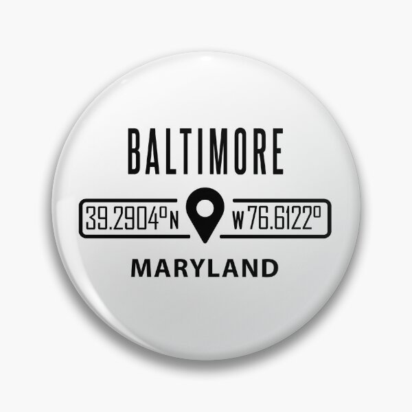 Item preview, Baltimore Maryland GPS Location Coordinates - Black designed and sold by IdentiTee Studios.