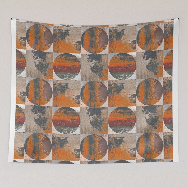 Item preview, Geometric rusty wall orange designed and sold by Alessandro Remo Mazzoni Remotextiles.