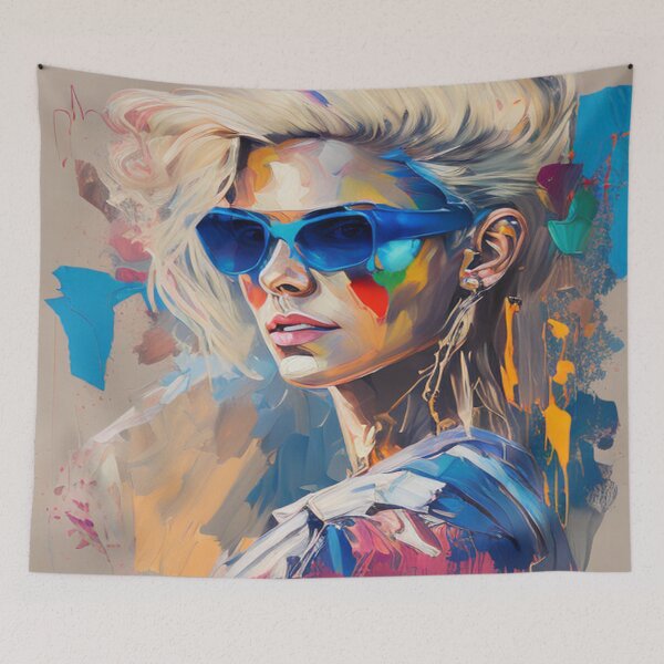 Item preview, Blonde with blue glasses: An oil painting brought to life designed and sold by FotoworldEdel.
