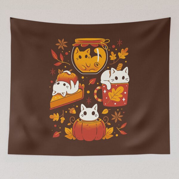 Item preview, Pumpkin Party Kittens - Fall Cats designed and sold by Snouleaf.