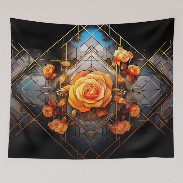 Item preview, Roses And Geometry Blending - Floral Pattern designed and sold by AiHead.
