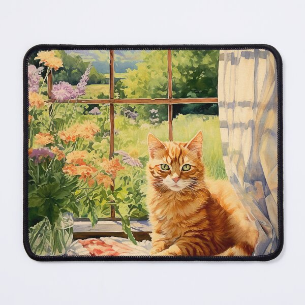 Item preview, Ginger Tabby Cat in Country Kitchen Window designed and sold by Peggy Collins.