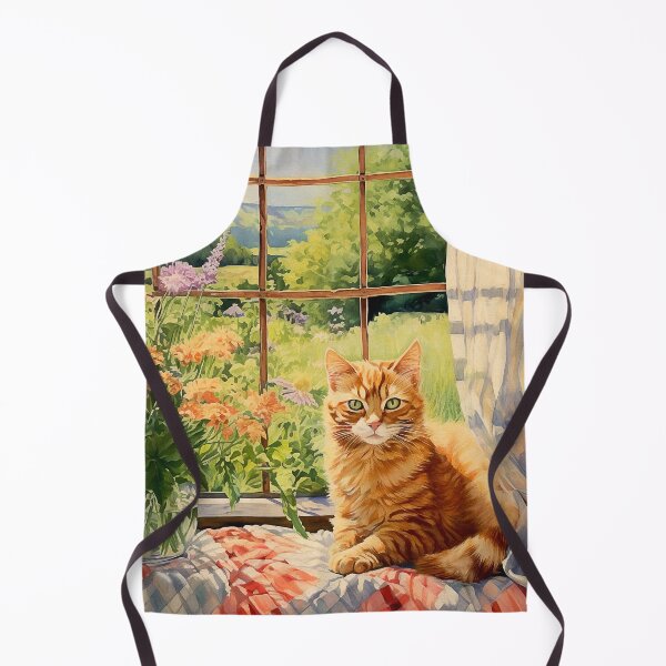 Item preview, Ginger Tabby Cat in Country Kitchen Window designed and sold by Peggy Collins.