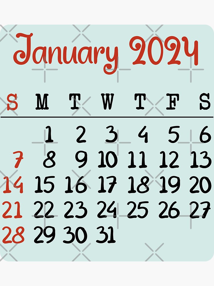 January 2024 Calendar Vector, Calendar, January 2024, Month, 53 OFF