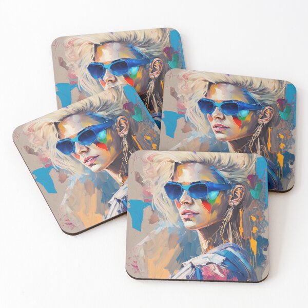 Item preview, Blonde with blue glasses: An oil painting brought to life designed and sold by FotoworldEdel.