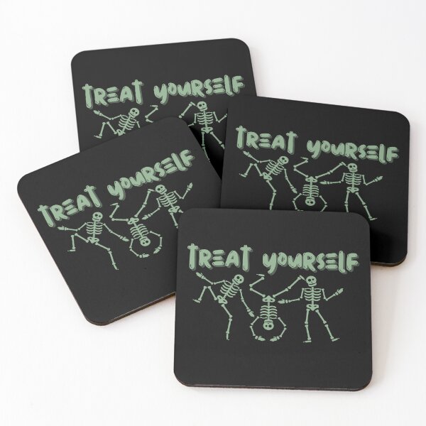 Item preview, Halloween Yoga skeleton treat yourself designed and sold by Azrou shop.