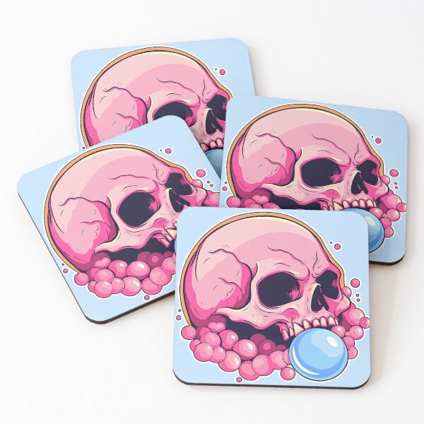 Item preview, Lollipop Skull Colorful Bubblegum Pink and Blue Sweets Juicy Spooky Halloween designed and sold by BubbleBone.
