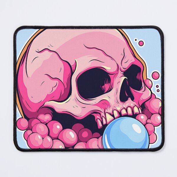 Artikelvorschau, Lollipop Skull Colorful Bubblegum Pink and Blue Sweets Juicy Spooky Halloween entworfen und verkauft von BubbleBone.