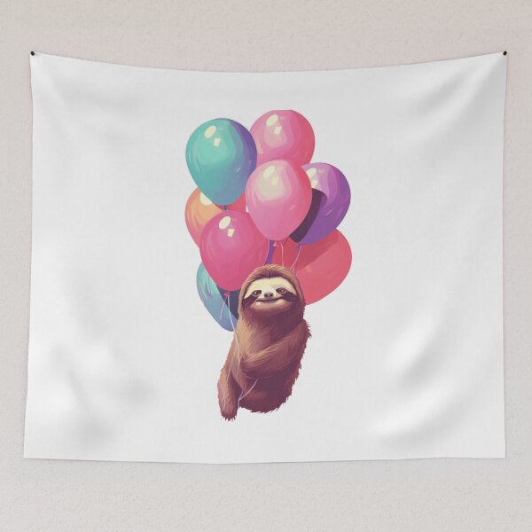 Item preview, Sloth holding balloons designed and sold by PawelNature.