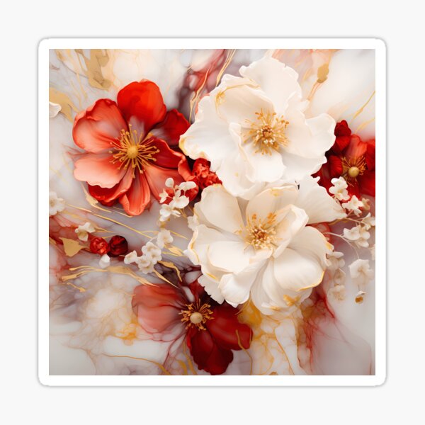 Item preview, Red and white flowers  designed and sold by Chirayu1111.