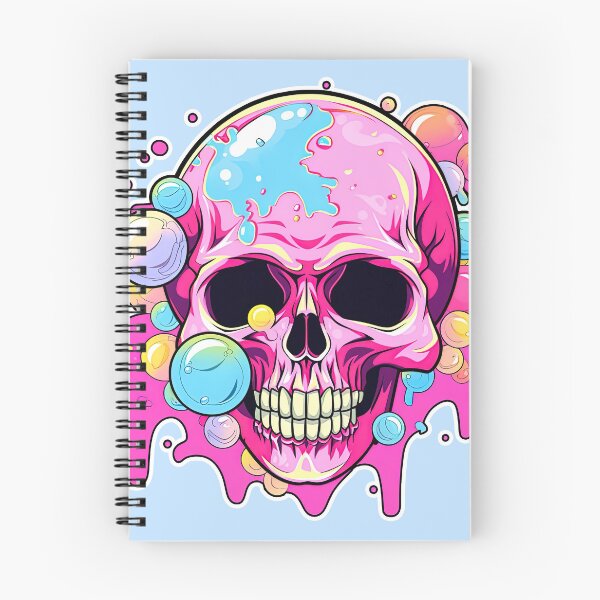 Artikelvorschau, Lollipop Skull Colorful Bubblegum Pink and Blue Sweets Juicy Spooky Halloween entworfen und verkauft von BubbleBone.