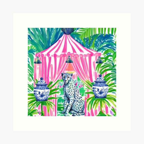 Item preview, Cheetah in pink cabana designed and sold by SophieClimaArt.