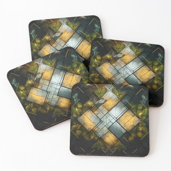 Item preview, #2 Leaves Blended With Geometry - Floral Pattern designed and sold by AiHead.