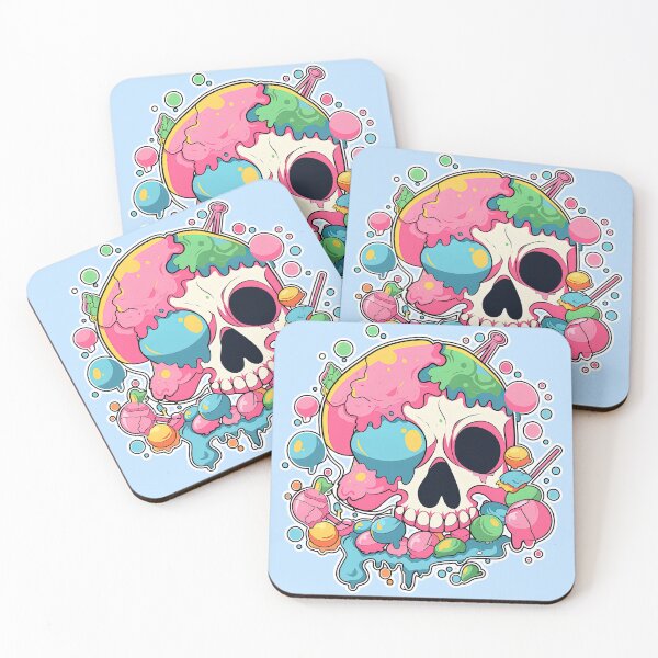 Item preview, Lollipop Skull Colorful Bubblegum Pink and Blue Sweets Juicy Spooky Halloween designed and sold by BubbleBone.