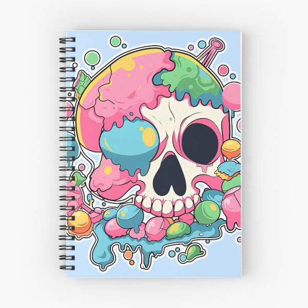Artikelvorschau, Lollipop Skull Colorful Bubblegum Pink and Blue Sweets Juicy Spooky Halloween entworfen und verkauft von BubbleBone.