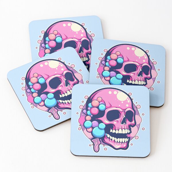 Item preview, Lollipop Skull Colorful Bubblegum Pink and Blue Sweets Juicy Spooky Halloween designed and sold by BubbleBone.