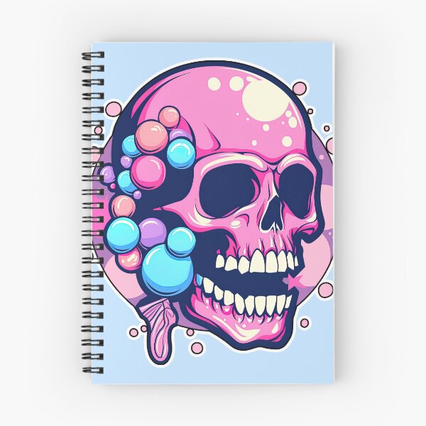 Artikelvorschau, Lollipop Skull Colorful Bubblegum Pink and Blue Sweets Juicy Spooky Halloween entworfen und verkauft von BubbleBone.