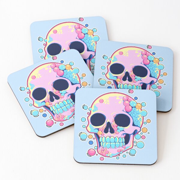 Item preview, Lollipop Skull Colorful Bubblegum Pink and Blue Sweets Juicy Spooky Halloween designed and sold by BubbleBone.