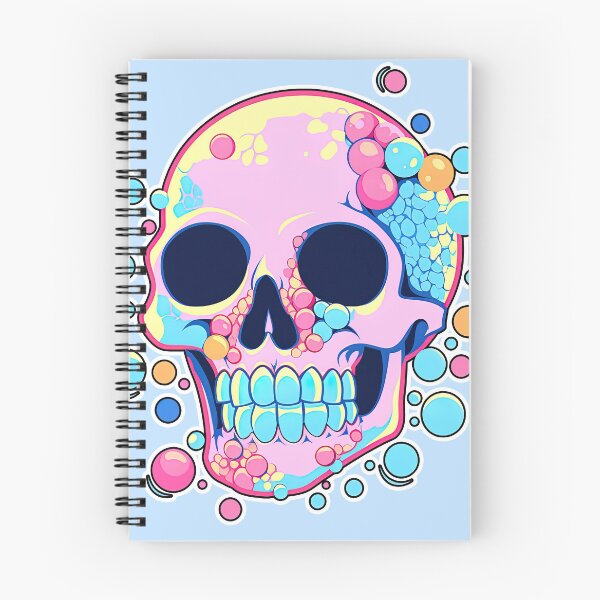 Artikelvorschau, Lollipop Skull Colorful Bubblegum Pink and Blue Sweets Juicy Spooky Halloween entworfen und verkauft von BubbleBone.