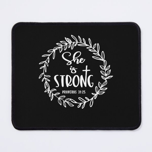 Item preview, She is Strong - Proverbs 31:25 Christian Quote designed and sold by cidolopez.