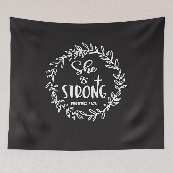 Item preview, She is Strong - Proverbs 31:25 Christian Quote designed and sold by cidolopez.