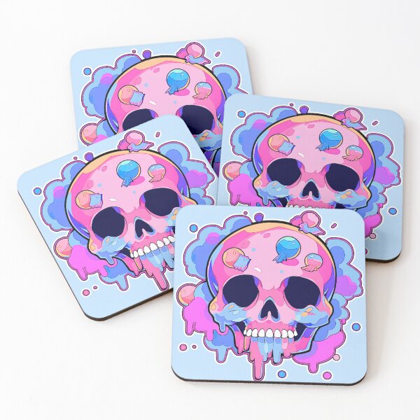 Item preview, Lollipop Skull Colorful Bubblegum Pink and Blue Sweets Juicy Spooky Halloween designed and sold by BubbleBone.