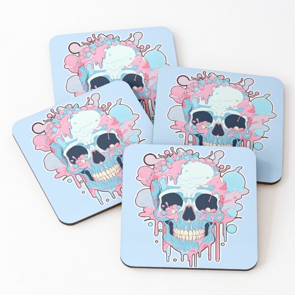 Item preview, Lollipop Skull Colorful Bubblegum Pink and Blue Sweets Juicy Spooky Halloween designed and sold by BubbleBone.