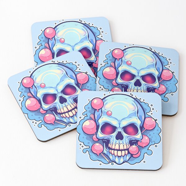 Item preview, Lollipop Skull Colorful Bubblegum Pink and Blue Sweets Juicy Spooky Halloween designed and sold by BubbleBone.