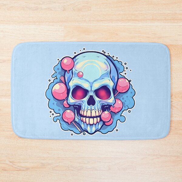 Item preview, Lollipop Skull Colorful Bubblegum Pink and Blue Sweets Juicy Spooky Halloween designed and sold by BubbleBone.