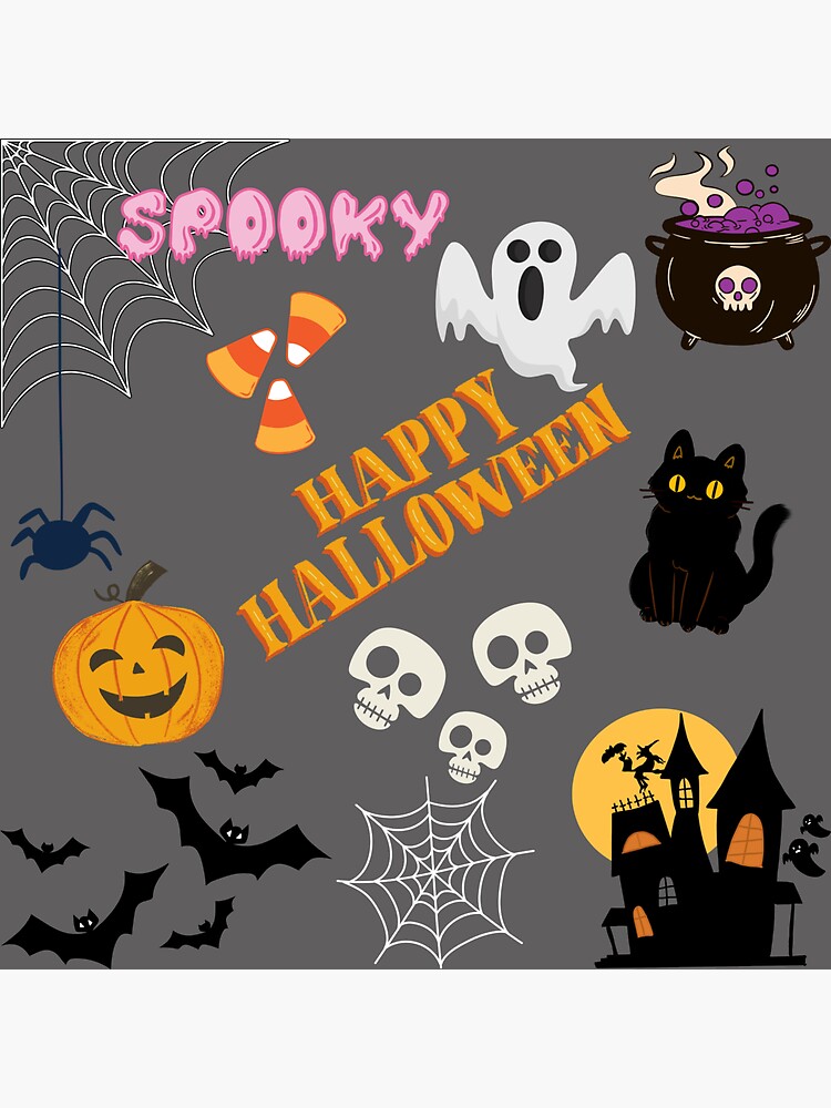 50 Pcs Halloween Stickers for Kids, Halloween Holiday Stickers Bulk,  Halloween Crafts Party Favors for Kids, Cute Water Bottle Stikers,  Waterproof Vinyl Laptop Stickers for Teens Girls