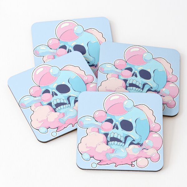 Item preview, Lollipop Skull Colorful Bubblegum Pink and Blue Sweets Juicy Spooky Halloween designed and sold by BubbleBone.
